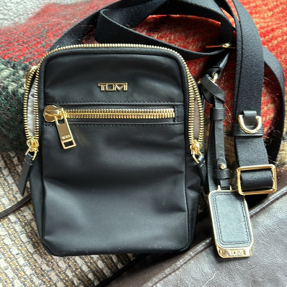 Tumi Voyageur Persia Crossbody Bag Black Gold